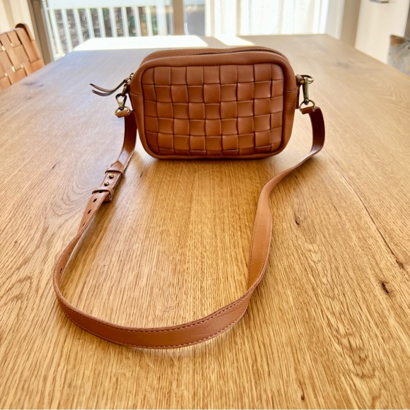Madewell Transport Camera Bag Woven Edition Tan Leather crossbody - Picture 3 of 8